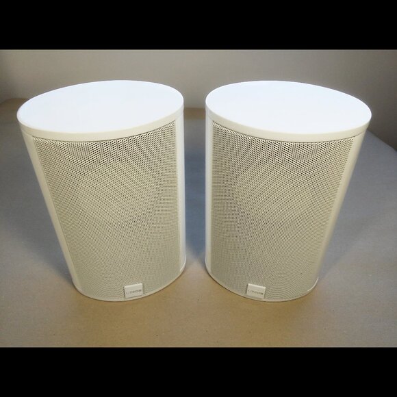 White Metal Oval Canton CD 220 Wall Mount Speakers Pair satellites German brand - Picture 2 of 15